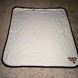 NFL New England Patriots Baby gray white stripe 2ply receiving Blanket 26x26"